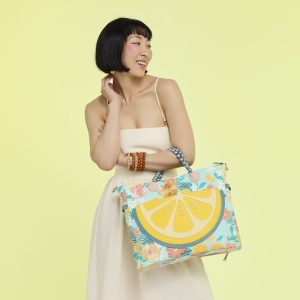 Loungefly Tropical Lemon Floral Convertible Backpack & Tote Crossbody Bag