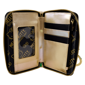 Sanrio Hello Kitty 50th Anniversary Gold Zip Around Wallet