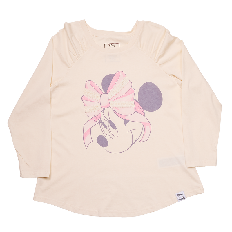 Minnie Mouse Lace Detail Unisex Raglan Tee