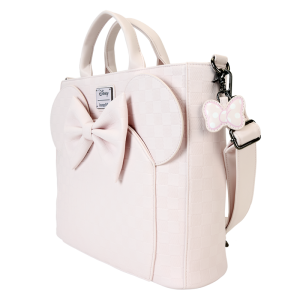 Minnie Mouse Checkered Texture Convertible Backpack & Tote Crossbody Bag